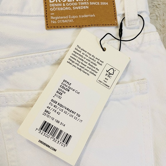 Dr Denim Echo Spiral Cut Jeans in White Size 31 - Picture 5 of 8